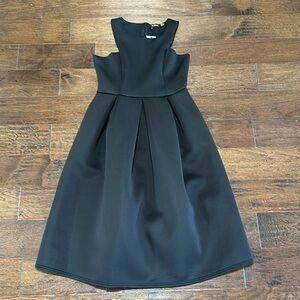 Boohoo Black Scuba Midi Dress